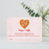 Heart Shaped Pizza Diaper Raffle Insert | Red Dankeskarte (Stehend Vorderseite)