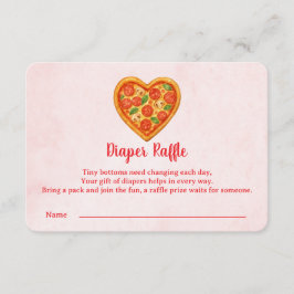 Heart Shaped Pizza Diaper Raffle Insert | Red Dankeskarte