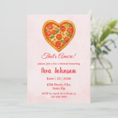Heart Shaped Pizza Party Shower Invitation Einladung (Stehend Vorderseite)