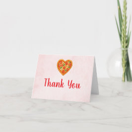 Heart Shaped Pizza Thank You Card | Red Checkered Dankeskarte