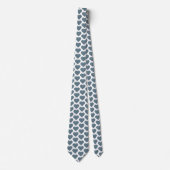 Heart Shaped Plaid Blue Gray Neck Tie Krawatte (Vorderseite)