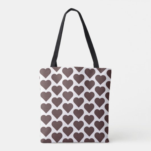 Heart Shaped Plaid Brown Blue Tasche (Rückseite)