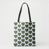 Heart Shaped Plaid Dark Green Tasche (Vorderseite)