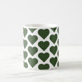 Heart Shaped Plaid Green Evergreen Kaffeetasse (Mittel)