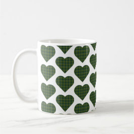 Heart Shaped Plaid Green Evergreen Kaffeetasse