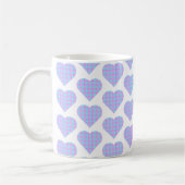 Heart Shaped Plaid Light Blue Pink Kaffeetasse (Links)