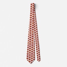 Heart Shaped Plaid Orange Burgundy Neck Tie Krawatte