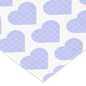 Heart Shaped Plaid Pink Blue Pastel Table Runner Kurzer Tischläufer (Ecke)