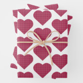 Heart Shaped Plaid Red Pink Geschenkpapier Set (Beispiel)