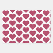 Heart Shaped Plaid Red Pink Geschenkpapier Set (Vorderseite)