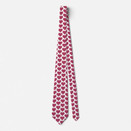 Heart Shaped Plaid Red Pink Neck Tie Krawatte