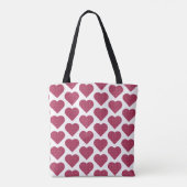 Heart Shaped Plaid Red Pink Tasche (Rückseite)