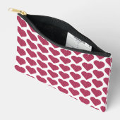 Heart Shaped Plaid Red Pink Zubehörtasche (Offen)