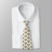 Heart Shaped Plaid Tan Blue White Neck Tie Krawatte (Gebunden)