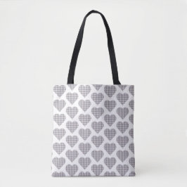 Heart Shaped Plaid White Blue Classic Tasche