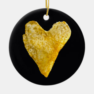 Heart Shaped Potato Chip Keramik Ornament