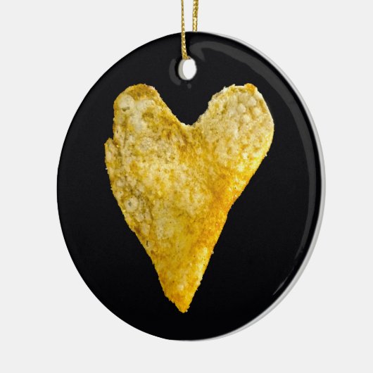 Heart Shaped Potato Chip Keramik Ornament (Links)