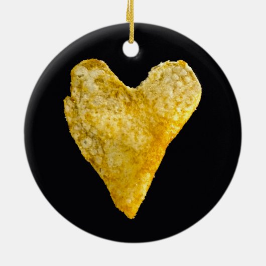 Heart Shaped Potato Chip Keramik Ornament (Hinten)
