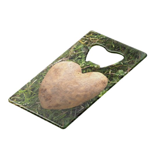 Heart Shaped Potato Geldbeutel Flaschenöffner (Vorderseite Schrägansicht)