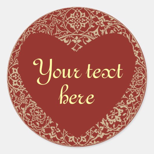 Heart Shaped Red Customizable Sticker (Vorderseite)