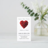 Heart Shaped Red Rose-Save the Date- Visitenkarte (Stehend Vorderseite)
