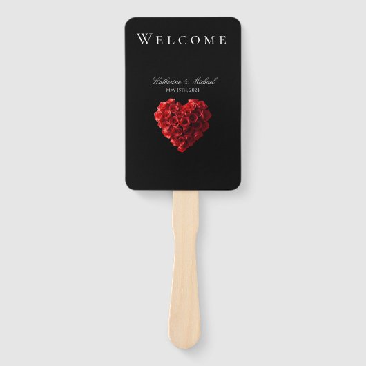 Heart Shaped Red Roses-Wedding- Fächer (Vorderseite)