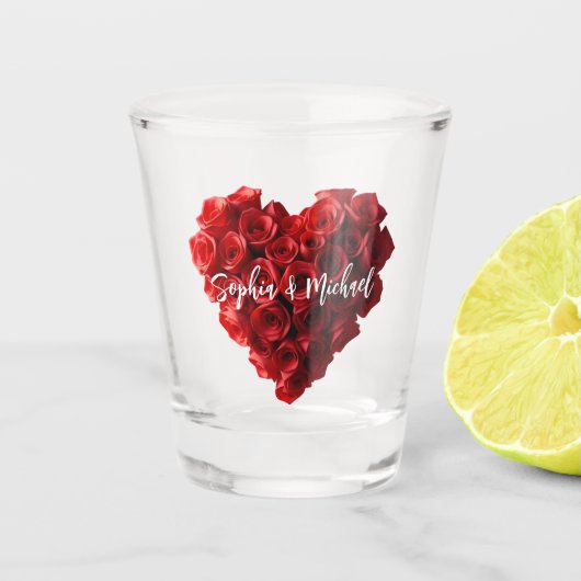 Heart Shaped Red Roses-Wedding-Money/shot Dance- Schnapsglas (Vorderseite)