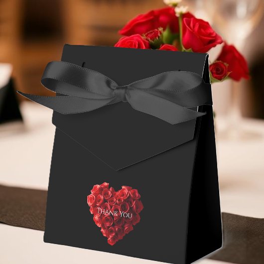 Heart Shaped Red Roses-Wedding Thank you Geschenkschachtel