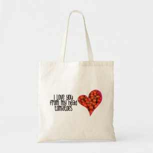 Heart Shaped Red Tomato Jokes Quotes Tote Beutel Tragetasche