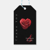 Heart Shaped Rote Rose Wedding Vielen Dank Geschenkanhänger (Rückseite)