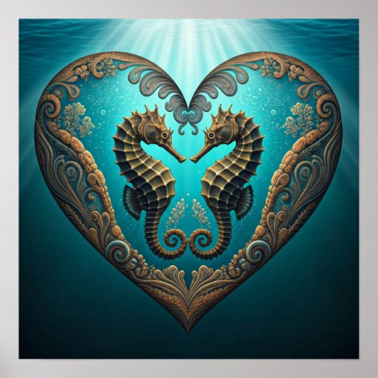 Heart Shaped Sheahorses Poster (Vorne)