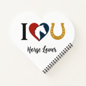 Heart Shaped Spiral Bound Notebook for Horse Lover Notizblock (Rückseite)