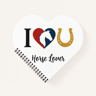 Heart Shaped Spiral Bound Notebook for Horse Lover Notizblock