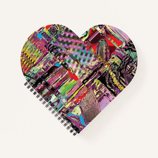 Heart Shaped Spiral Notebook – Urban Fractals Notizblock (Vorderseite)