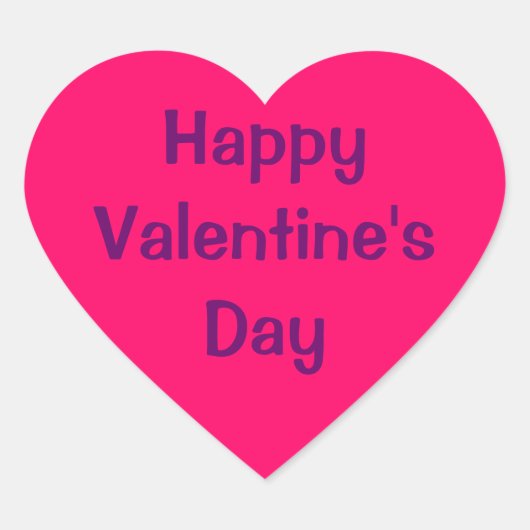 Heart Shaped Sticker - Happy Valentine's Day. (Vorderseite)