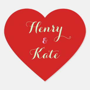 Heart Shaped Stickers with Name Romantic Liebe