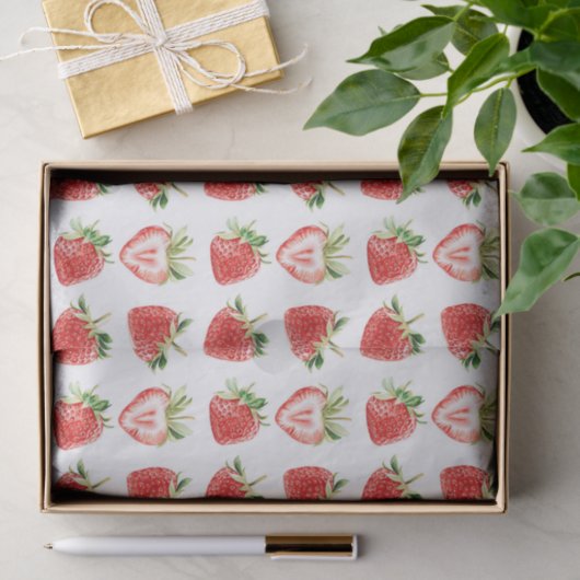 Heart Shaped Strawberries Birthday Seidenpapier (Geschenk)