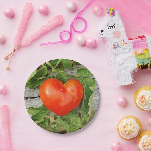 Heart Shaped Tomato Pappteller (Party)