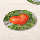 Heart Shaped Tomato Runder Pappuntersetzer (Angewinkelt)