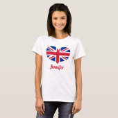 Heart Shaped UK Flag | PERSONALISIERT T-Shirt (Vorne ganz)