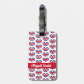 Heart Shaped UK Flag / Union Jack Personalisiert Gepäckanhänger (Rückseite vertikal)