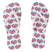 Heart Shaped United Kingdom Flag / Union Jack Badesandalen (Fußbett)