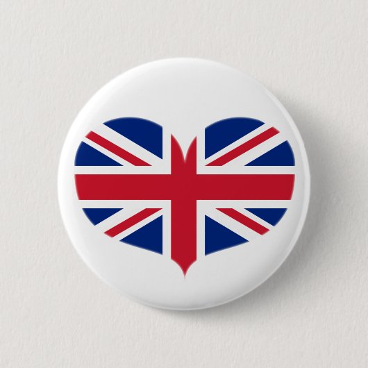 Heart Shaped United Kingdom Flag / Union Jack Button (Vorderseite)