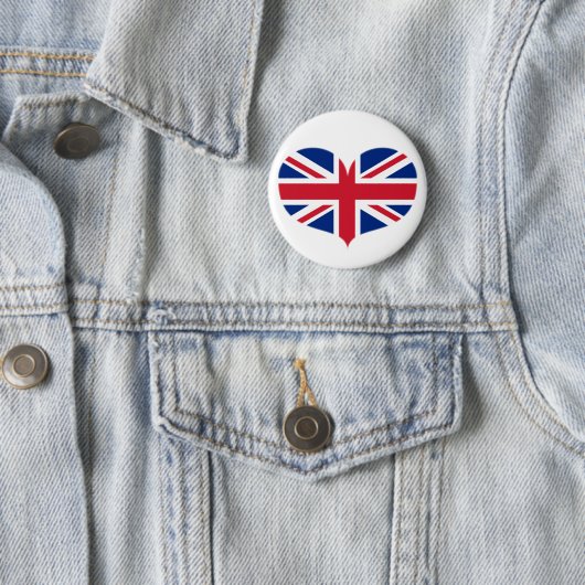 Heart Shaped United Kingdom Flag / Union Jack Button (Beispiel)