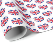 Heart Shaped United Kingdom Flag / Union Jack Geschenkpapier (Rolleneckpunkt)