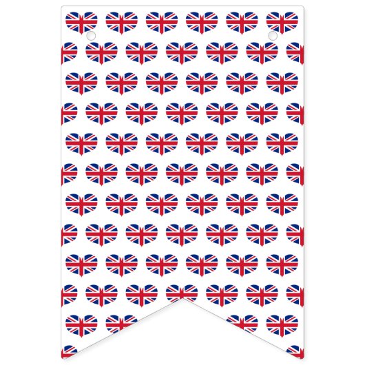 Heart Shaped United Kingdom Flag / Union Jack Wimpelkette (Erste Fahne)