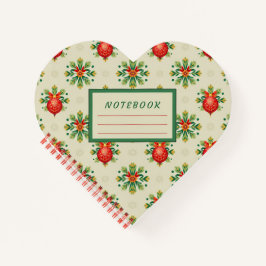 Heart Shaped Vintage Ornaments Notebook Notizblock