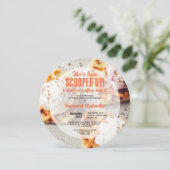 Heart Shaped Waffle Scooped Ice Cream Round Dusche Einladung (Stehend Vorderseite)