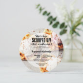 Heart Shaped Waffle Scooped Ice Cream Round Dusche Einladung (Stehend Vorderseite)