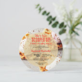 Heart Shaped Waffle Scooped Ice Cream Round Dusche Einladung (Stehend Vorderseite)